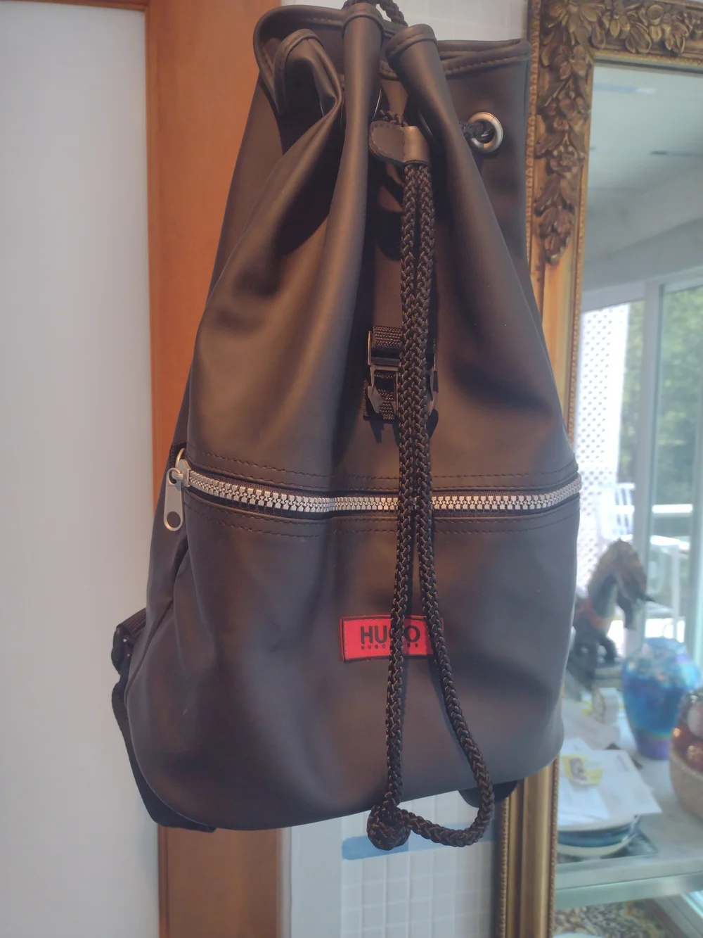 Hugo Boss Black Leather-Look Men’s Backpack